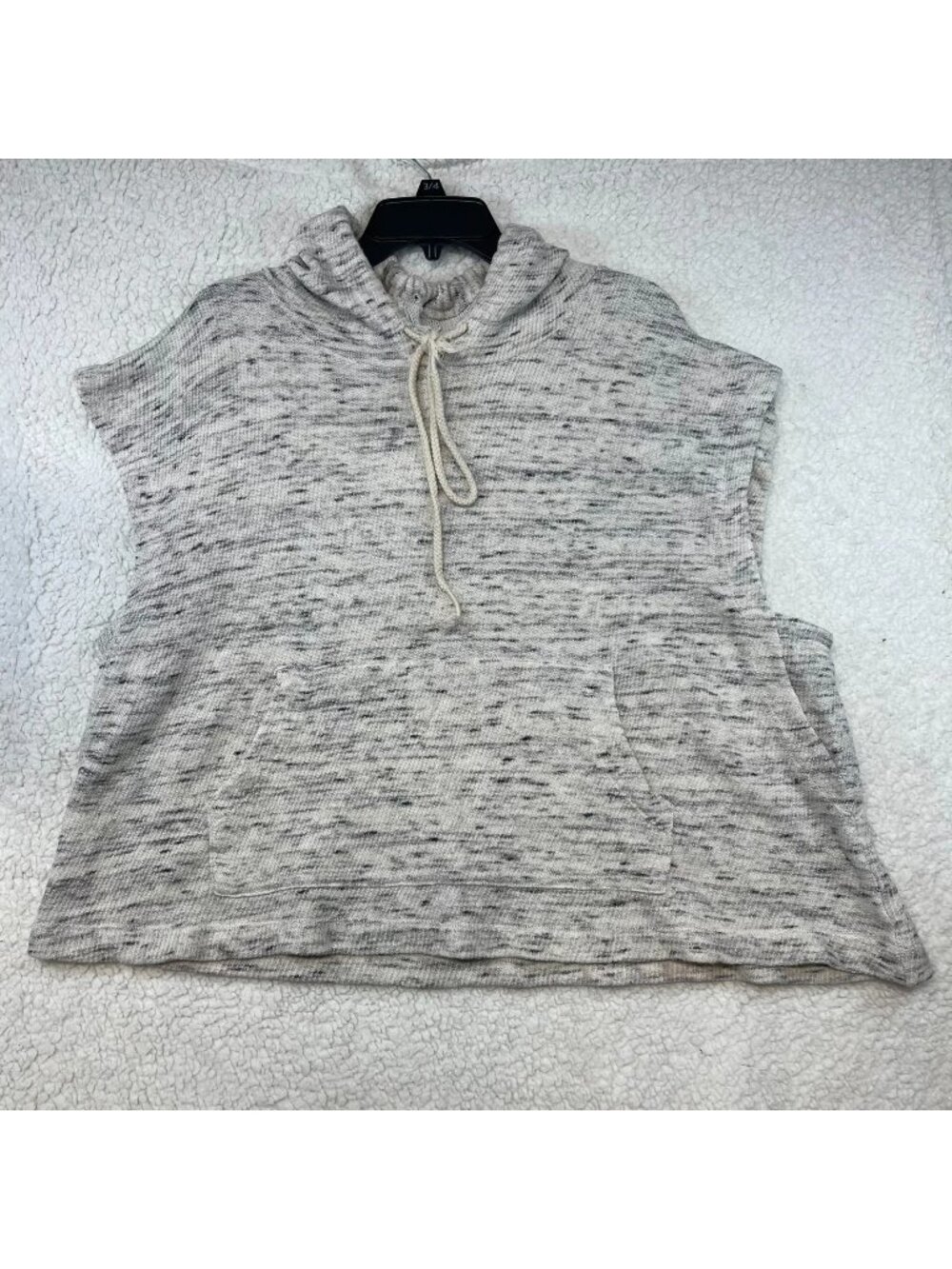 Wonderly Women's Space Dye Sleeveless Hooded Sweatshirt Gray Size XXL